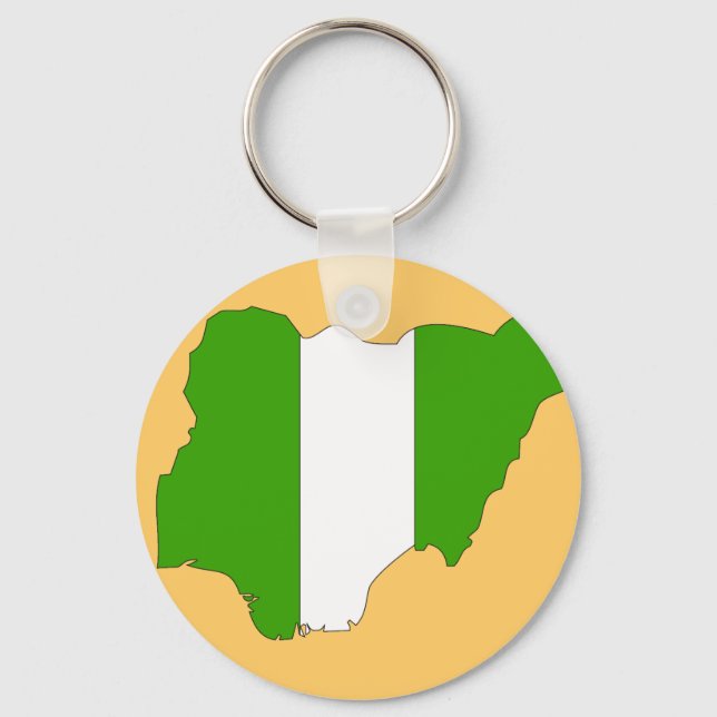 Porte-clés Carte du drapeau du Nigeria (Recto)