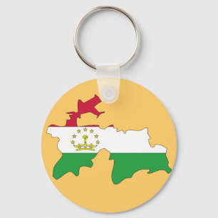 Porte-clés Carte du drapeau du Tadjikistan