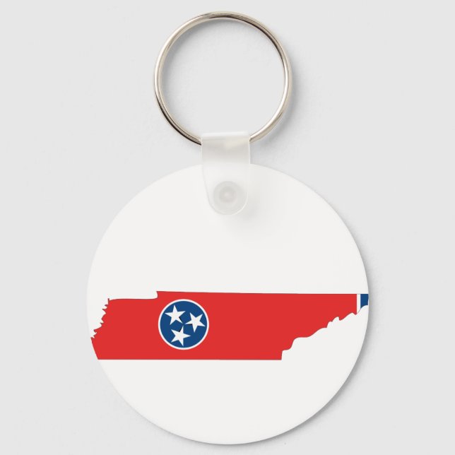 Porte-clés Carte du drapeau du Tennessee (Recto)