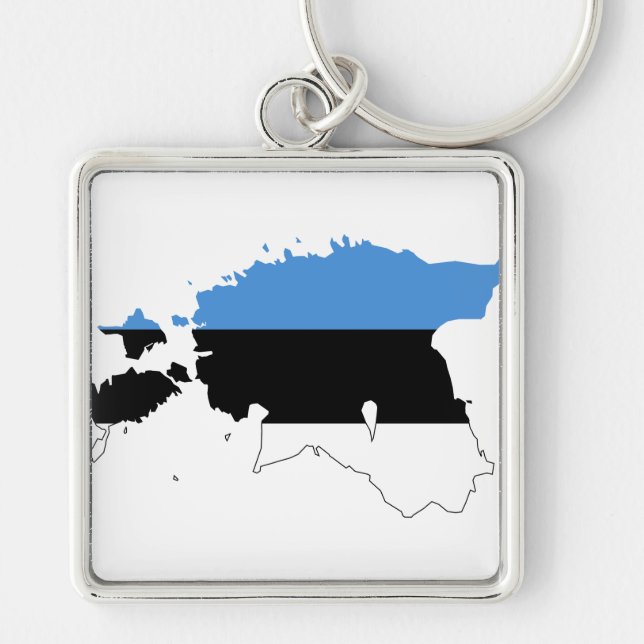 Porte-clés Carte du drapeau estonien EE (Devant)