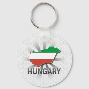 Porte-clés Carte du drapeau hongrois 2.0