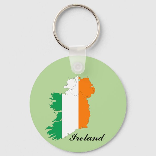 Porte-clés Carte du drapeau irlandais (Recto)