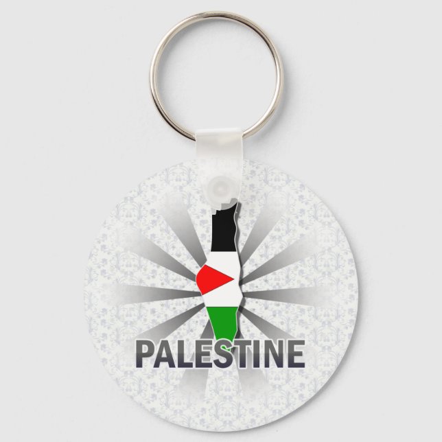 Porte-clés Carte du drapeau palestinien 2.0 (Recto)