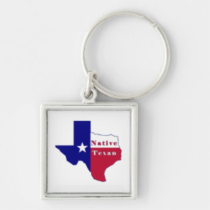 Porte-clés Carte du drapeau texan natif