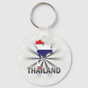 Porte-clés Carte du drapeau thaïlandais 2.0