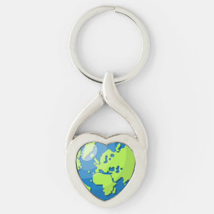 Porte-clés Carte du Globe Terrestre Moderne – Cadeau de Voyag