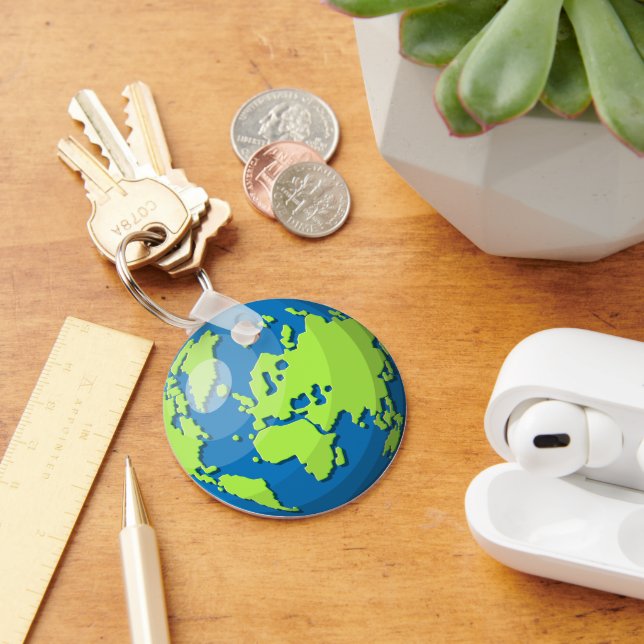 Porte-clés Carte du globe terrestre moderne – Cadeau de voyag (Bureau)