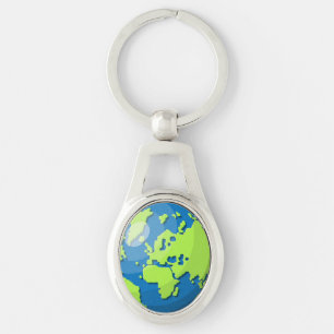 Porte-clés Carte du Globe Terrestre Moderne – Cadeau de Voyag