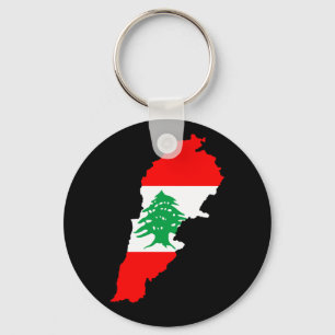 Porte-clés Carte du Liban avec drapeau
