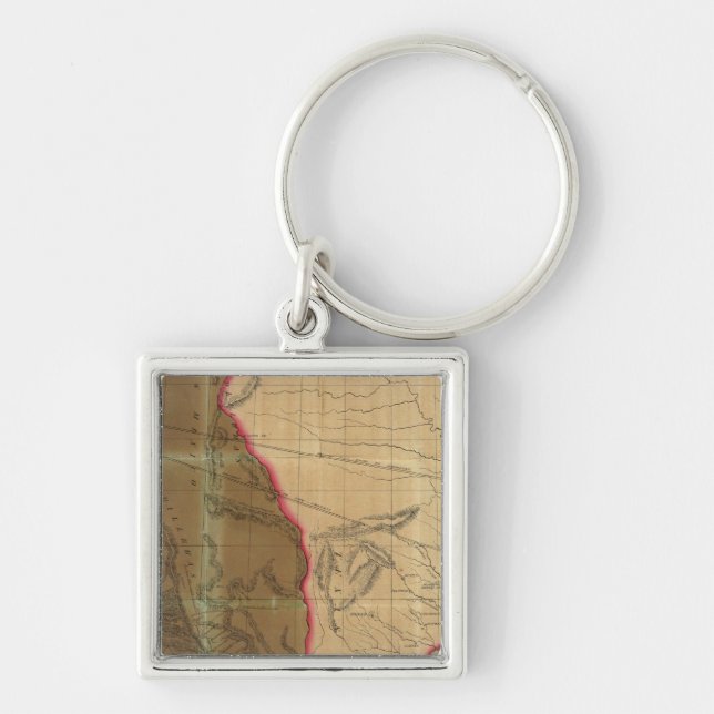 Porte-clés Carte du Mexique montrant le siège de la guerre (Devant)