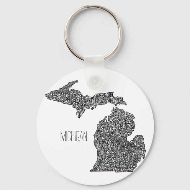 Porte-clés Carte du Michigan (Recto)