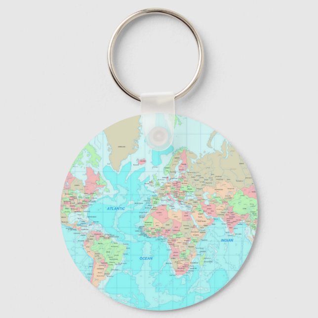 Porte-clés Carte du monde (Recto)