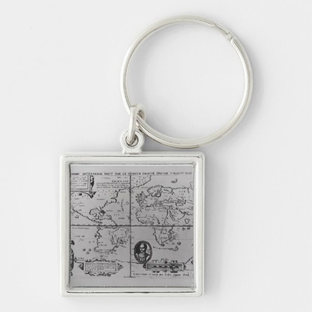Porte-clés Carte du monde affectant les expéditions (Devant)