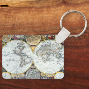 Porte-clés Carte du monde antique, Atlas Maritimus de John Se