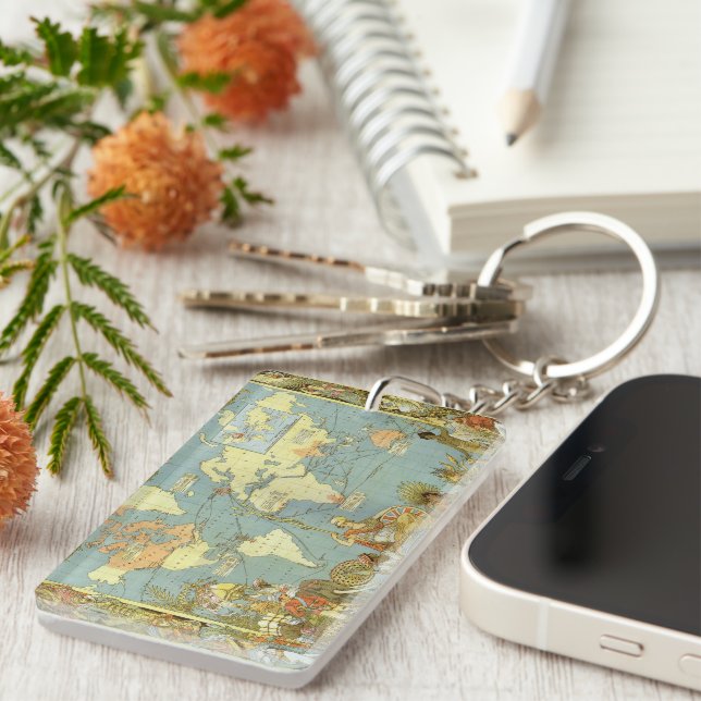 Porte-clés Carte du monde antique de l'Empire britannique, 18 (Devant droit)