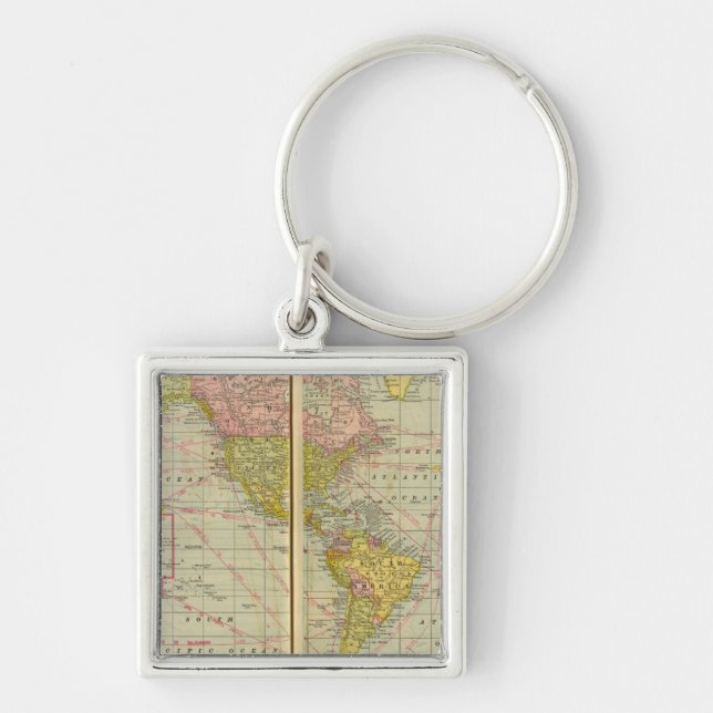 Porte-clés Carte du monde avec voies de navigation (Devant)
