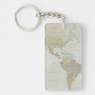 Porte-clés carte du monde classique