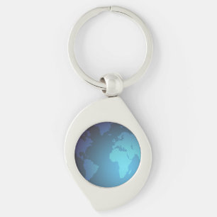 Porte-clés Carte du monde en points numériques avec dégradé a