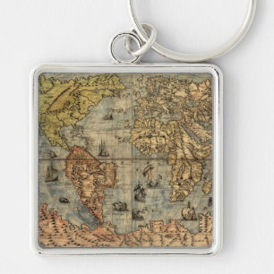 Porte-clés Carte du monde Forlani Antiquev 1565 Renaissance