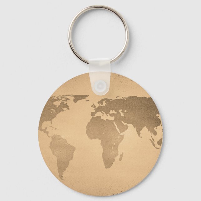 Porte-clés carte du monde vintage (Recto)