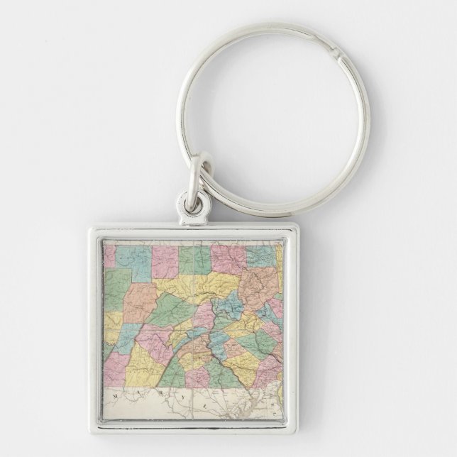 Porte-clés Carte du New Jersey et de la Pennsylvanie (Devant)