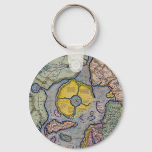 Porte-clés Carte du pôle Nord du 16e siècle Mercator
