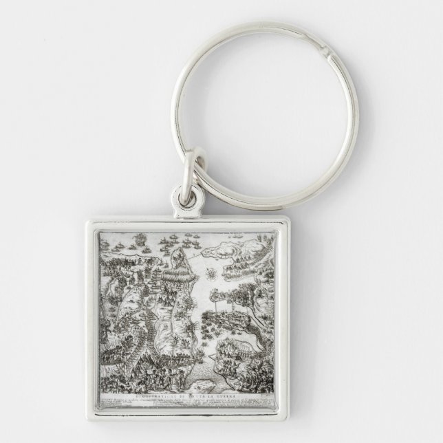 Porte-clés Carte du siège de Malte en 1565 (Devant)