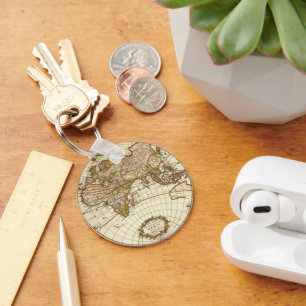 Porte-clés Carte du Vieux Monde antique par Frederick de Wit,