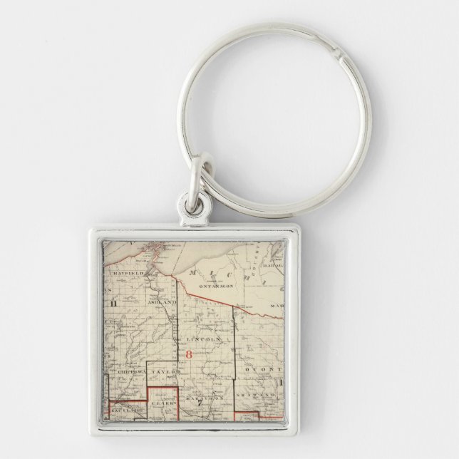 Porte-clés Carte du Wisconsin (Devant)