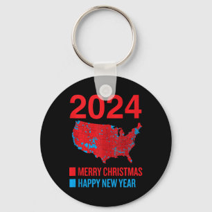 Porte-clés Carte électorale 2024 exacte Joyeux Noël Joyeux N