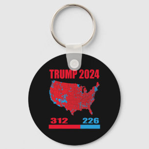 Porte-clés Carte électorale 2024 Trump 312 Red 2024 Election 
