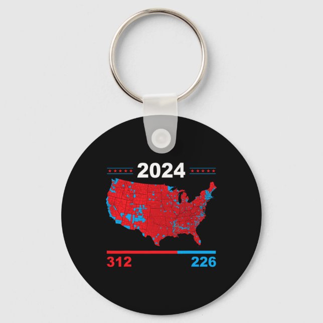 Porte-clés Carte électorale Trump 312 Red Résultats des élect (Recto)