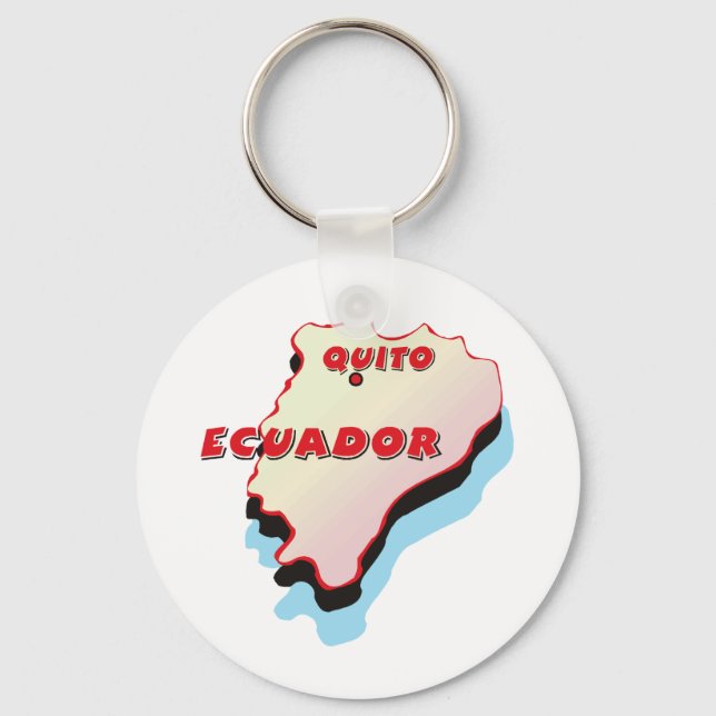 Porte-clés Carte Équateur (Recto)