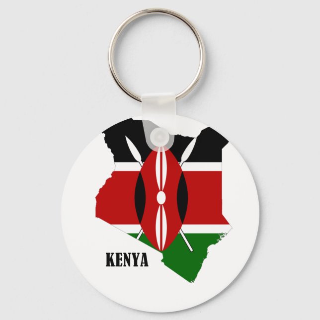 Porte-clés Carte et drapeau du Kenya (Recto)
