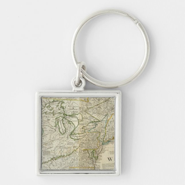 Porte-clés Carte exacte de la section nord-américaine (Devant)
