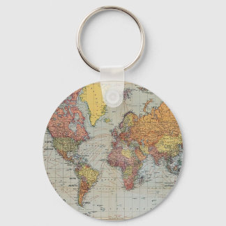 Porte-clés Carte générale vintage du monde
