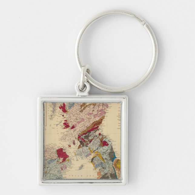 Porte-clés Carte géologique des îles britanniques (Devant)