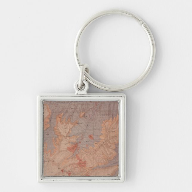 Porte-clés Carte géologique, partie nationale de Yellowstone, (Devant)