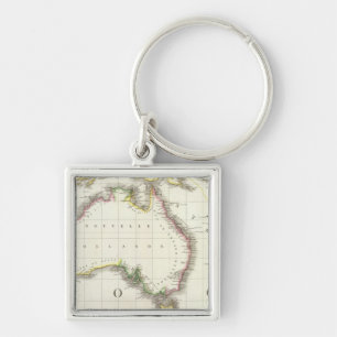 Porte-clés Carte gravée de l'Autriche et de l'Indonésie