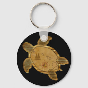 Porte-clés Carte Honu Hawaiian