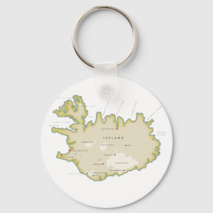 Porte-clés Carte illustrée du Dessous de verre de Trivet Isla
