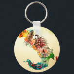 Porte-clés Carte Italie vintage City Travel Love Aquarelle<br><div class="desc">Un excellent moyen d'annoncer ou de mémoriser votre voyage avec la carte colorée et moderne de l'Italie,  paysage et monument aquarelle design.</div>