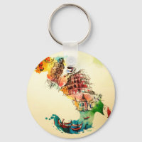 Carte Italie vintage City Travel Love Aquarelle