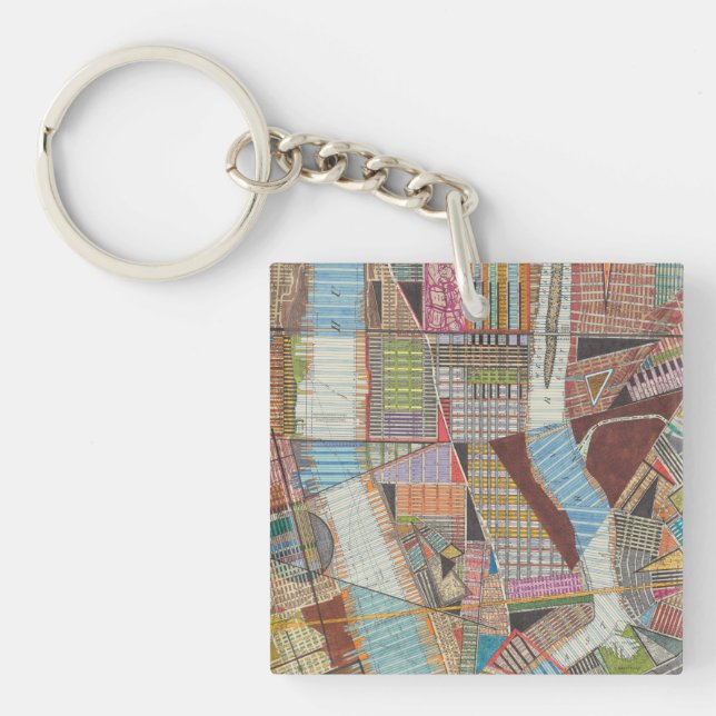 Porte-clés Carte moderne de New York II (Devant)
