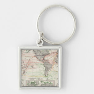 Porte-clés Carte mondiale des courants océaniques