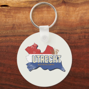 Porte-clés Carte Pays-Bas Utrecht Souvenir Vintage néerlandai