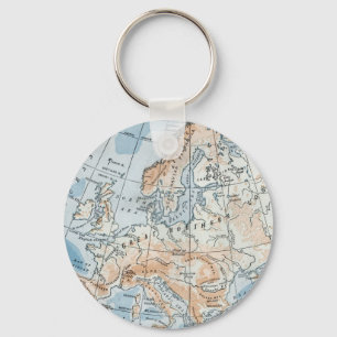 Porte-clés Carte physique de l'Europe (1916)