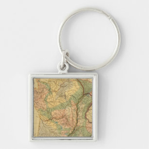 Porte-clés Carte physique et minéralogique de la France