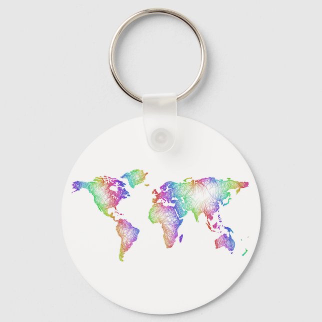 Porte-clés Carte Rainbow World (Recto)