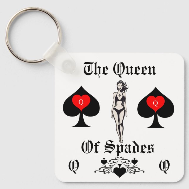 Porte-clés Carte Tarot Queen of Spades Thunder_Cove (Recto)